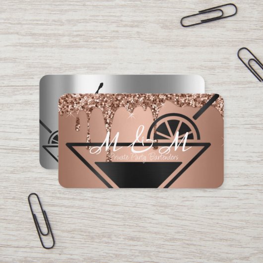 Barkeeper für Ihr Party Visitenkarte (Vorderseite/Rückseite Beispiel)