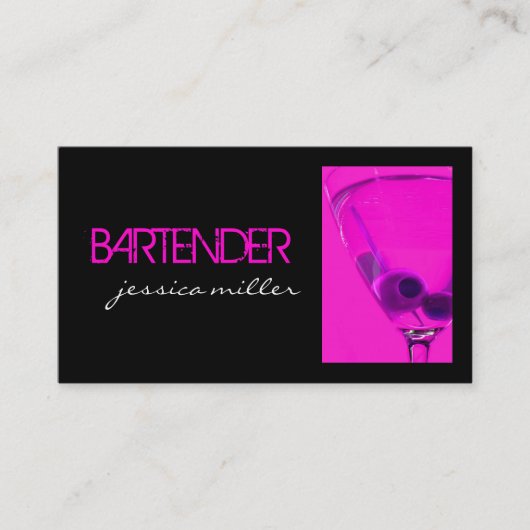 Barkeeper-Geschäfts-Karte Visitenkarte (Vorderseite)