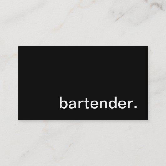 Barkeeper-Geschäfts-Karte Visitenkarte (Vorderseite)