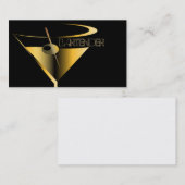 Barkeeper-Geschäfts-Karten-Goldmartini-Cocktail Visitenkarte (Vorne/Hinten)
