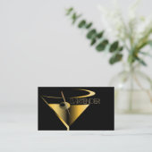 Barkeeper-Geschäfts-Karten-Goldmartini-Cocktail Visitenkarte (Stehend Vorderseite)