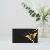 Barkeeper-Geschäfts-Karten-Schablone Martini Visitenkarte (Stehend Vorderseite)