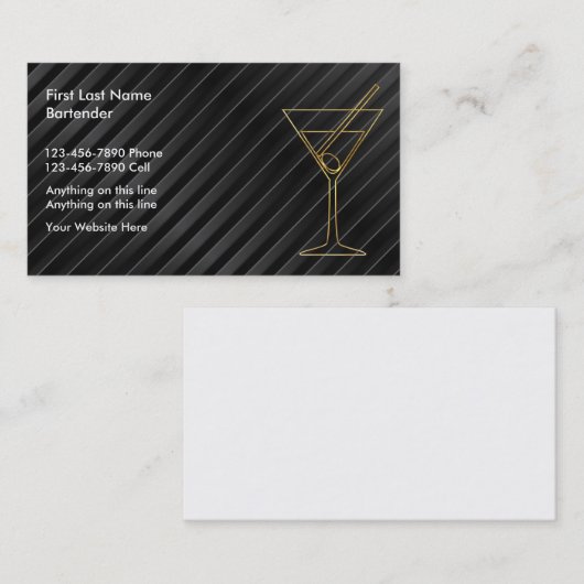Barkeeper-Geschäfts-Karten Visitenkarte (Vorne/Hinten)