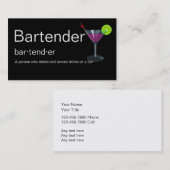 Barkeeper-Geschäfts-Karten Visitenkarte (Vorne/Hinten)