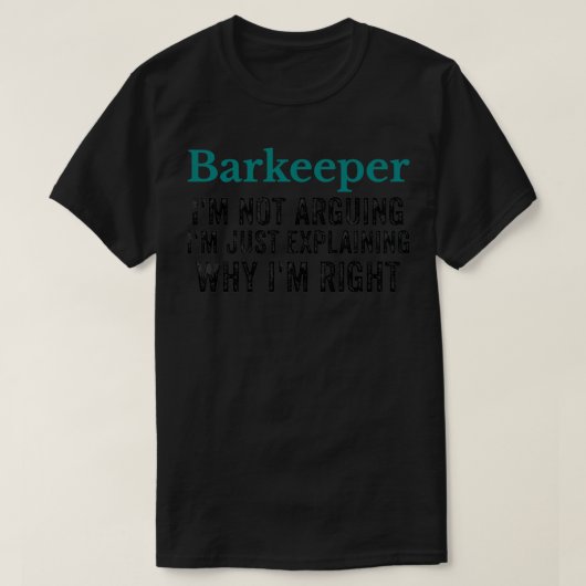 Barkeeper-Geschenke für Männer T-Shirt (Design vorne)