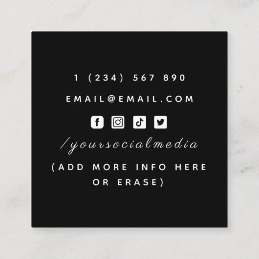 Barkeeper Glamour Cocktail Funny Champagne Girl Quadratische Visitenkarte (Rückseite)