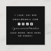 Barkeeper Glamour exotische tropische Pink Cocktai Quadratische Visitenkarte (Rückseite)