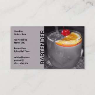 Barkeeper-Grau des Cocktail-Getränk-Fotopub-Bar-| Visitenkarte