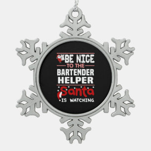 Barkeeper Helper Schneeflocken Zinn-Ornament