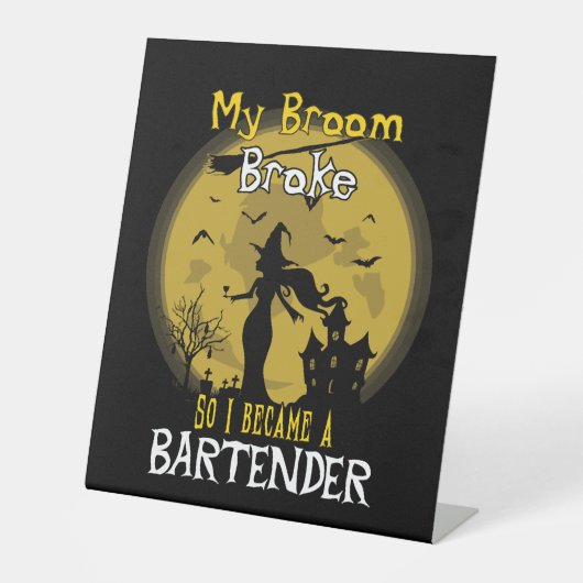 Barkeeper Hexenmeister Halloween Sockelschild (Vorderseite)