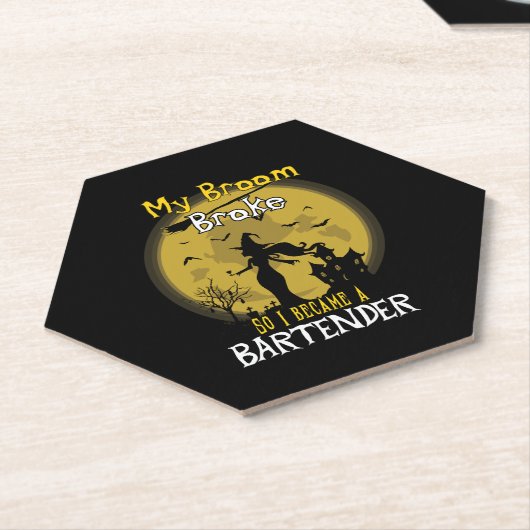 Barkeeper Hexenmeister Halloween Untersetzer (angewinkelt)