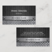 Barkeeper - Holz- und Metallaussehen Visitenkarte (Vorne/Hinten)