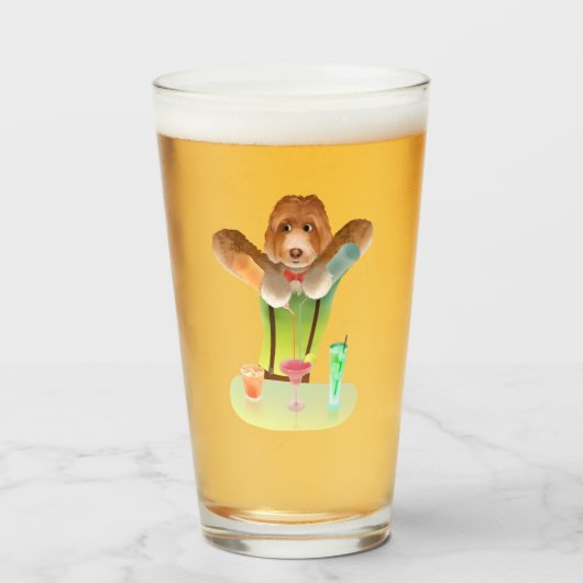 Barkeeper Hund: Neon Bar & Cocktail Mixologie Glas (Vorne (Gefüllt))