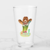 Barkeeper Hund: Neon Bar & Cocktail Mixologie Glas (Vorderseite)