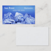 Barkeeper Ice Cube Business Card - White Back Visitenkarte (Vorne/Hinten)