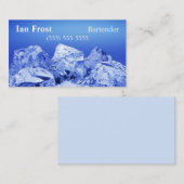 Barkeeper Ice Cube Business Cards - Blassblau Zurü Visitenkarte (Vorne/Hinten)