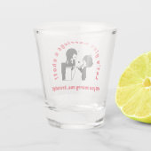 Barkeeper in der Liebe Heirat Vorschlag maßgeschne Schnapsglas (Rückseite)