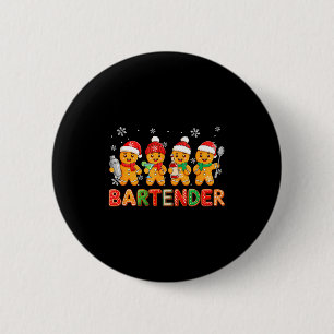 Barkeeper-Job-Gruppe Weihnachtsmann Lebkuchen Weih Button