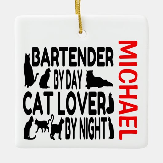 Barkeeper Lieben Cats CUSTOM Keramikornament (Vorderseite)