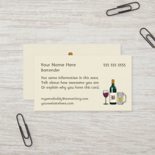 Barkeeper Light Visitenkarte