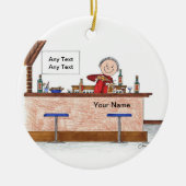 Barkeeper - Mann Keramik Ornament (Vorne)