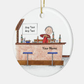 Barkeeper - Mann Keramik Ornament (Links)