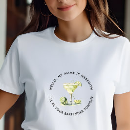Barkeeper Margarita Cocktail Personalisierte Veran T-Shirt