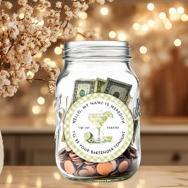 Barkeeper Margarita Cocktail Tipp Jar Runder Aufkleber