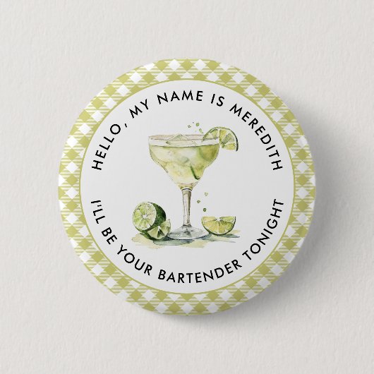 Barkeeper Margarita Cocktail Veranstaltung Button (Vorderseite)