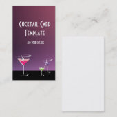 Barkeeper Martini Cocktails Visitenkarte (Vorne/Hinten)