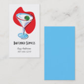 Barkeeper Martini Glass_red Visitenkarte (Vorne/Hinten)