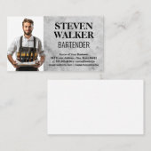 Barkeeper mit Bierflaschen Terminkarte (Vorne/Hinten)