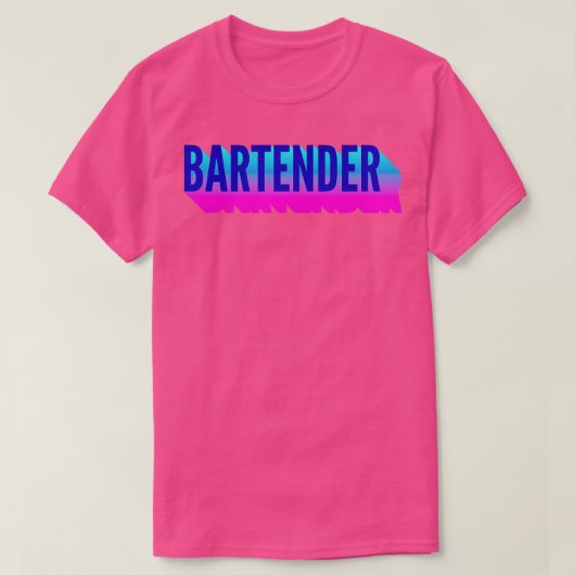 Barkeeper mit langem Schatten 2 T-Shirt (Design vorne)