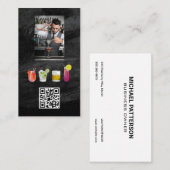 Barkeeper Mixing Drinks | QR-Code Visitenkarte (Vorne/Hinten)