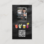 Barkeeper Mixing Drinks | QR-Code Visitenkarte (Vorderseite)