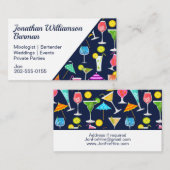 Barkeeper Mixologe Cocktail Visitenkarte (Vorne/Hinten)