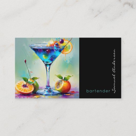 Barkeeper Mixologist Business Cards Visitenkarte (Vorderseite)