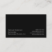 Barkeeper Mixologist Business Cards Visitenkarte (Rückseite)