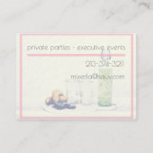 Barkeeper Mixologistgrün-Geschäftskarte Visitenkarte (Rückseite)