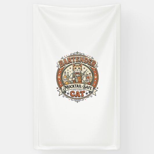 Barkeeper Mocktail-sicher Katze Barkeeper Mocktail Banner (Vertikal)