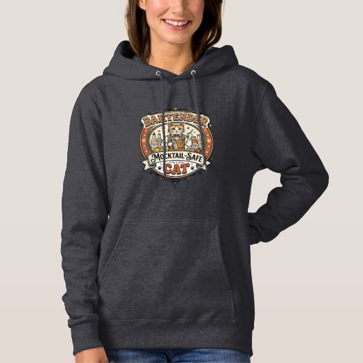 Barkeeper Mocktail-sicher Katze Barkeeper Mocktail Hoodie (Vorderseite)