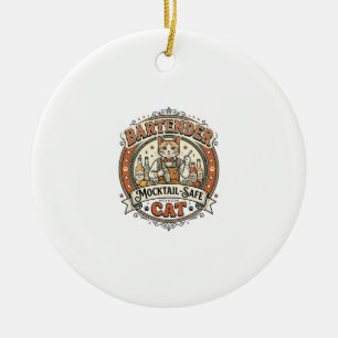 Barkeeper Mocktail-sicher Katze Barkeeper Mocktail Keramik Ornament