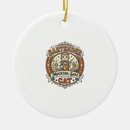 Barkeeper Mocktail-sicher Katze Barkeeper Mocktail Keramik Ornament (Vorne)