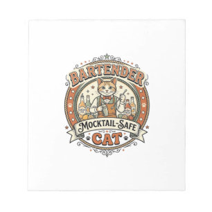 Barkeeper Mocktail-sicher Katze Barkeeper Mocktail Notizblock