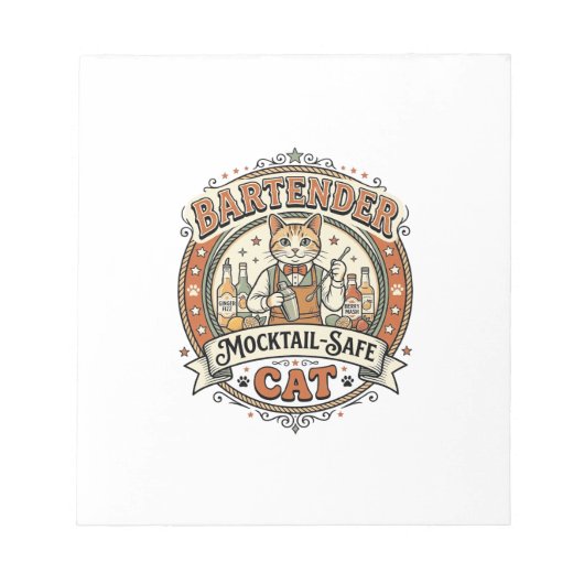 Barkeeper Mocktail-sicher Katze Barkeeper Mocktail Notizblock (Vorderseite)