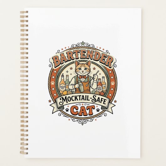 Barkeeper Mocktail-sicher Katze Barkeeper Mocktail Planer (Vorderseite)