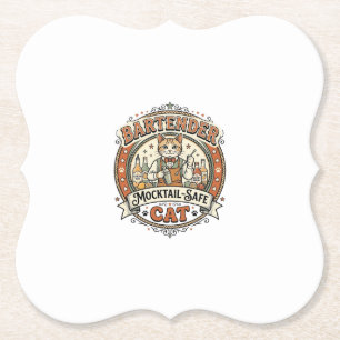 Barkeeper Mocktail-sicher Katze Barkeeper Mocktail Untersetzer