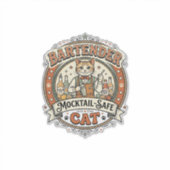 Barkeeper Mocktail-sicherer Katze Barkeeper Mockta Aufkleber (Vorderseite)
