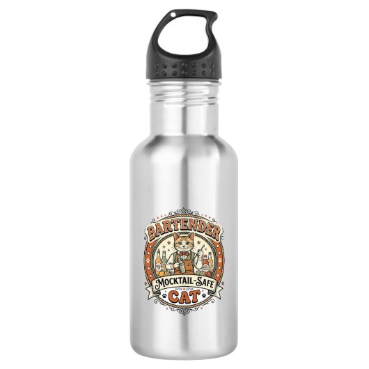Barkeeper Mocktail-sicherer Katze Barkeeper Mockta Edelstahlflasche (Vorderseite)