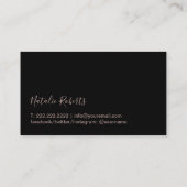 Barkeeper Moderne Rose Goldener Wein Sommelier Visitenkarte (Rückseite)